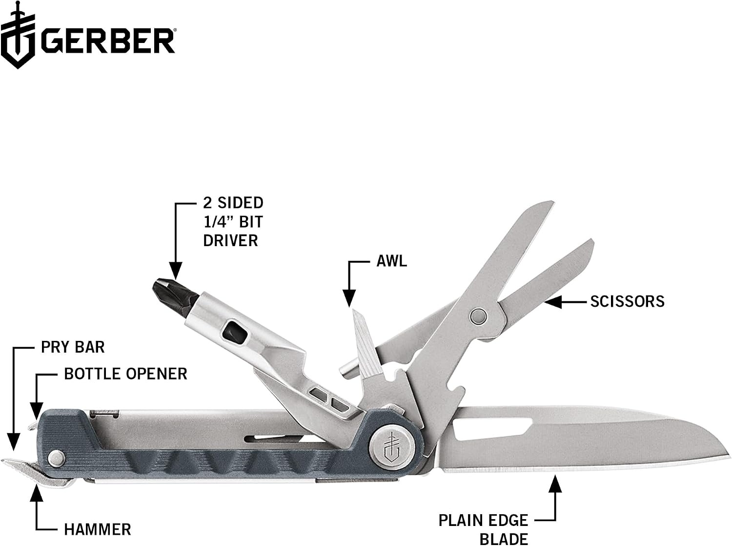 image:imageGerber Armbar Drive EDC Pocket Knife Multitool with Bottle Opener GoldUrban Blue Pack of 1