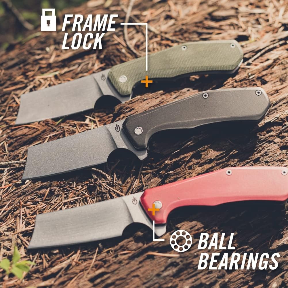 image:imageGerber Asada EDC Folding Cleaver Pocket Knife Hunting Pocket Clip Onyx