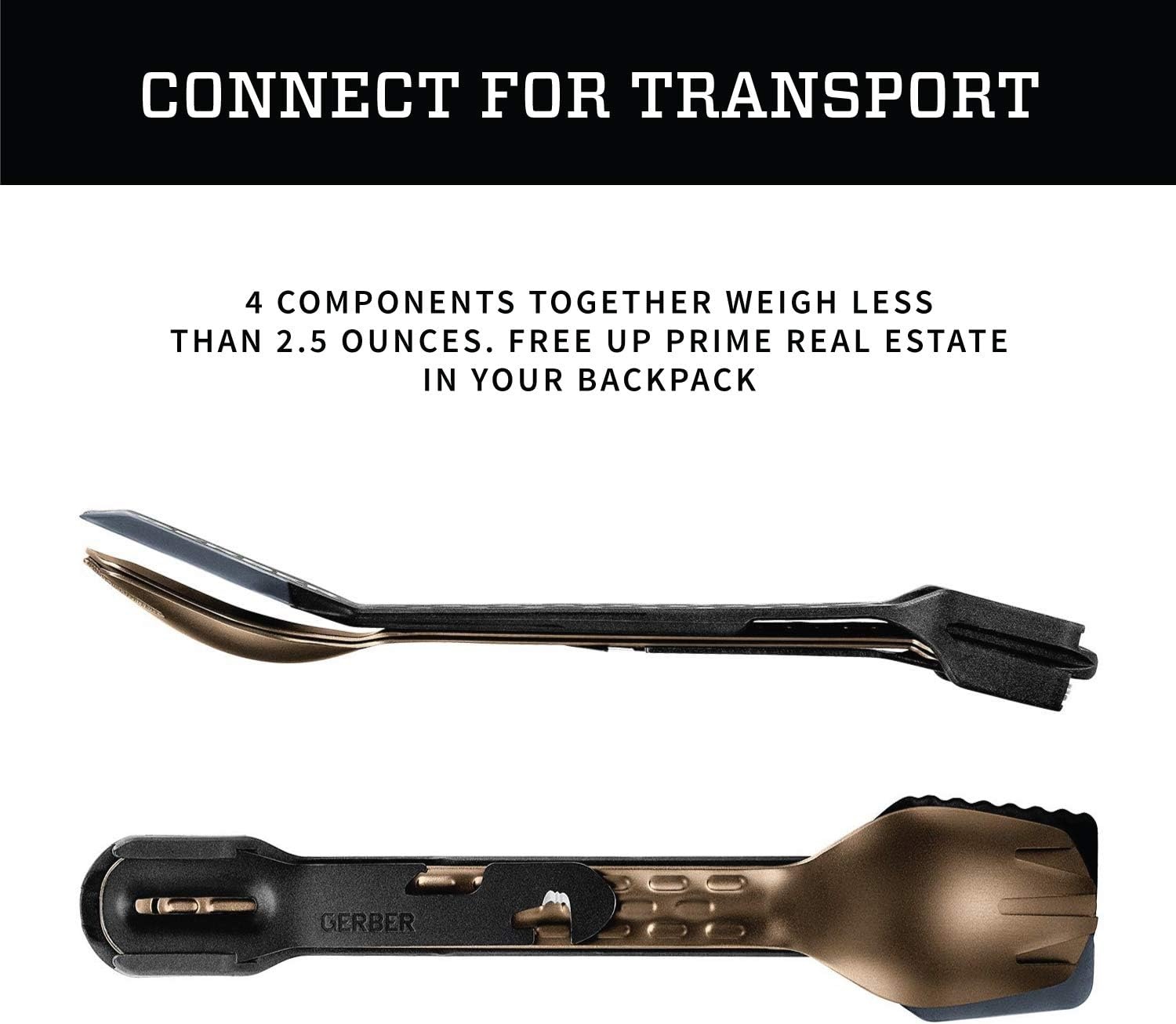image:imageGerber ComplEAT Camping Cutlery Utensils Set Spoon Fork Burnt Bronze