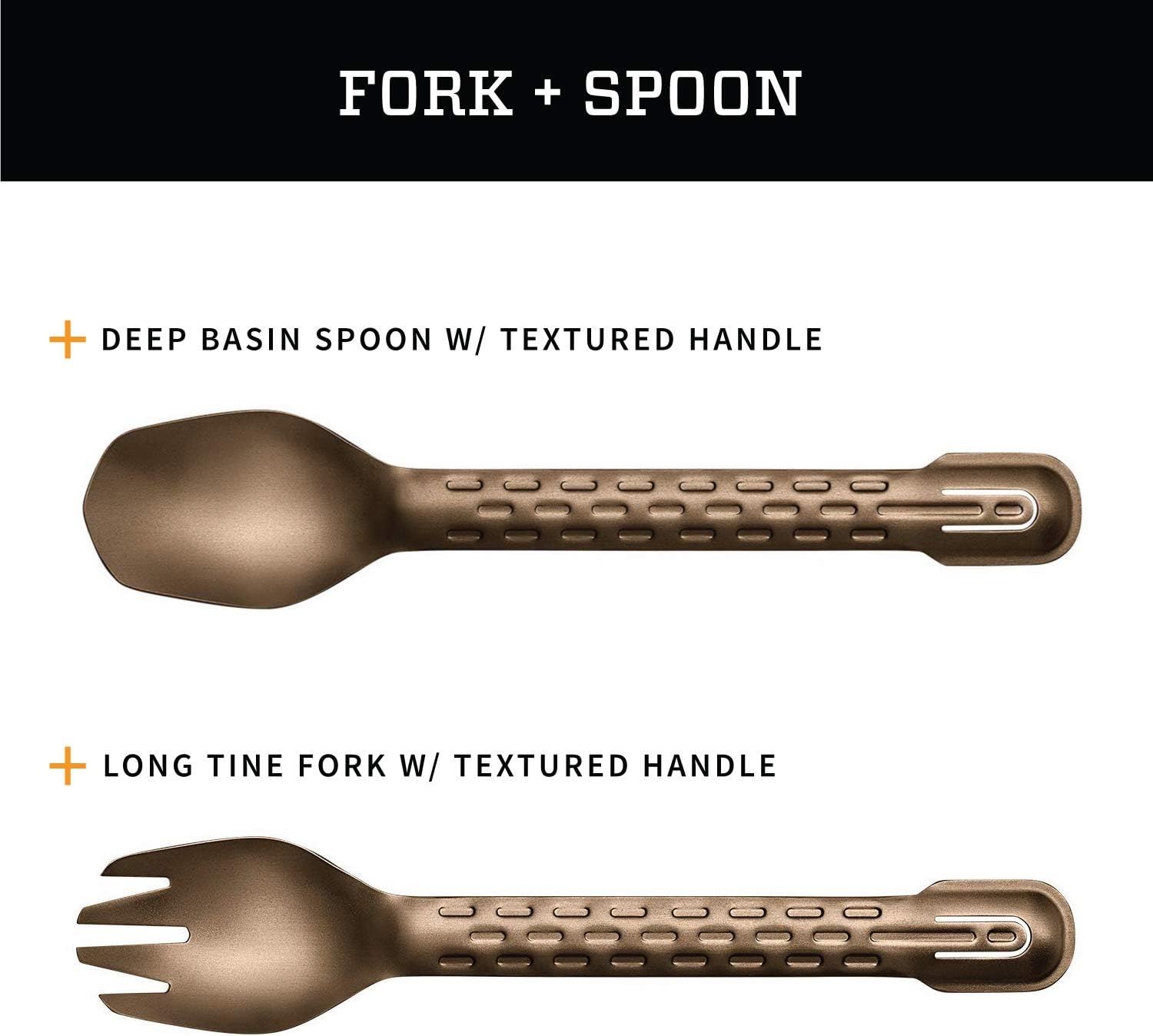 image:imageGerber ComplEAT Camping Cutlery Utensils Set Spoon Fork Burnt Bronze
