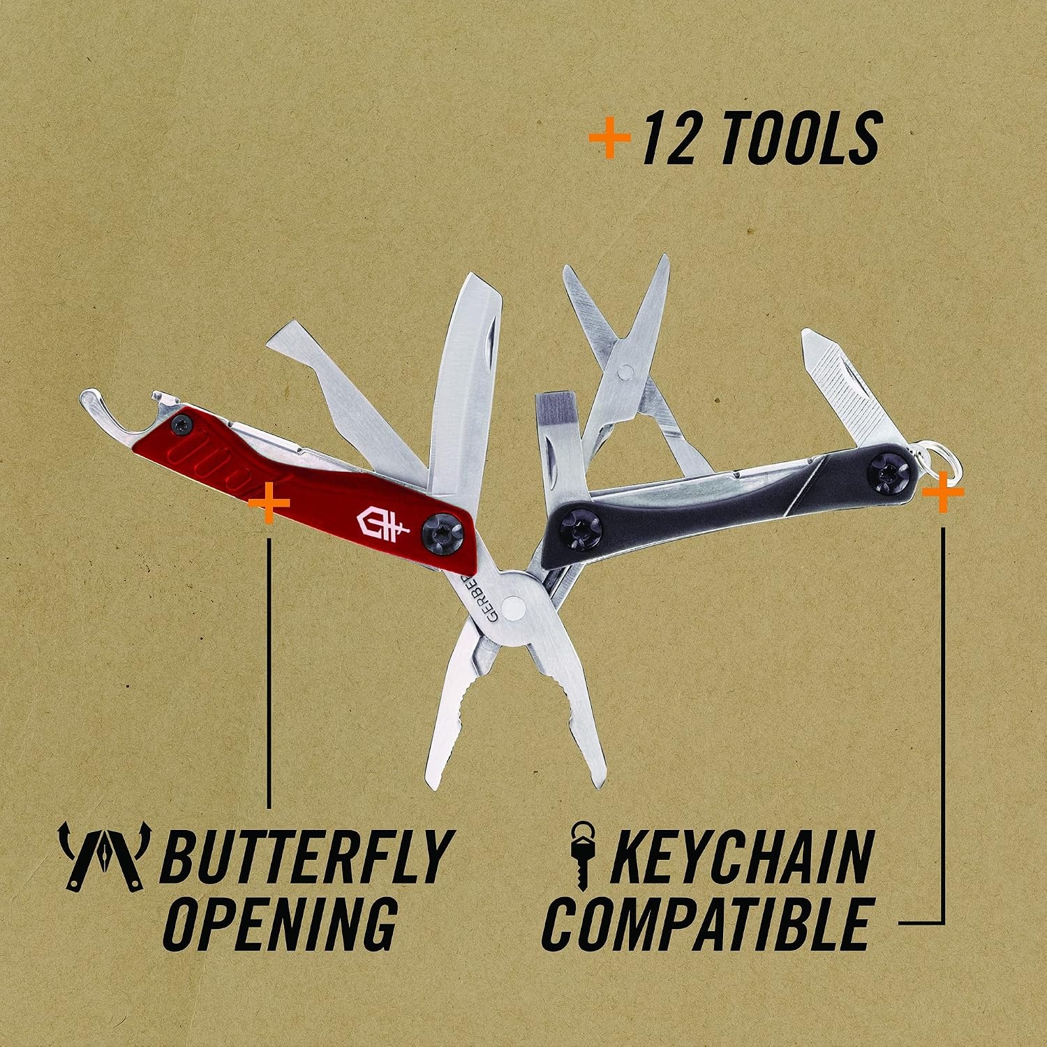 image:imageGerber Dime 12in1 Mini Multitool Pliers Pocket KnifeBottle OpenerBlackRed