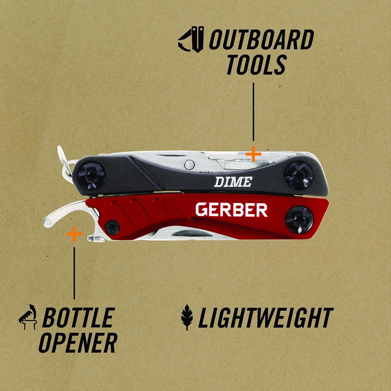 image:imageGerber Dime 12in1 Mini Multitool Pliers Pocket KnifeBottle OpenerBlackRed