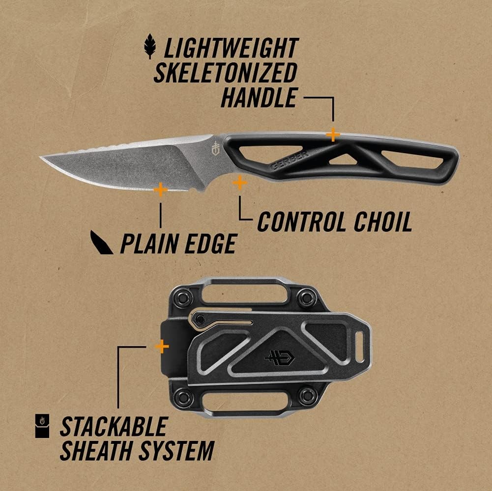 image:imageGerber EXOMOD Caper Fixed Blade Hunting Knife with Sheath Black