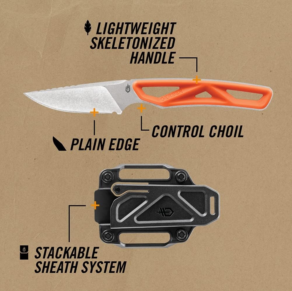 image:imageGerber EXOMOD Caper Fixed Blade Hunting Knife with Sheath Orange