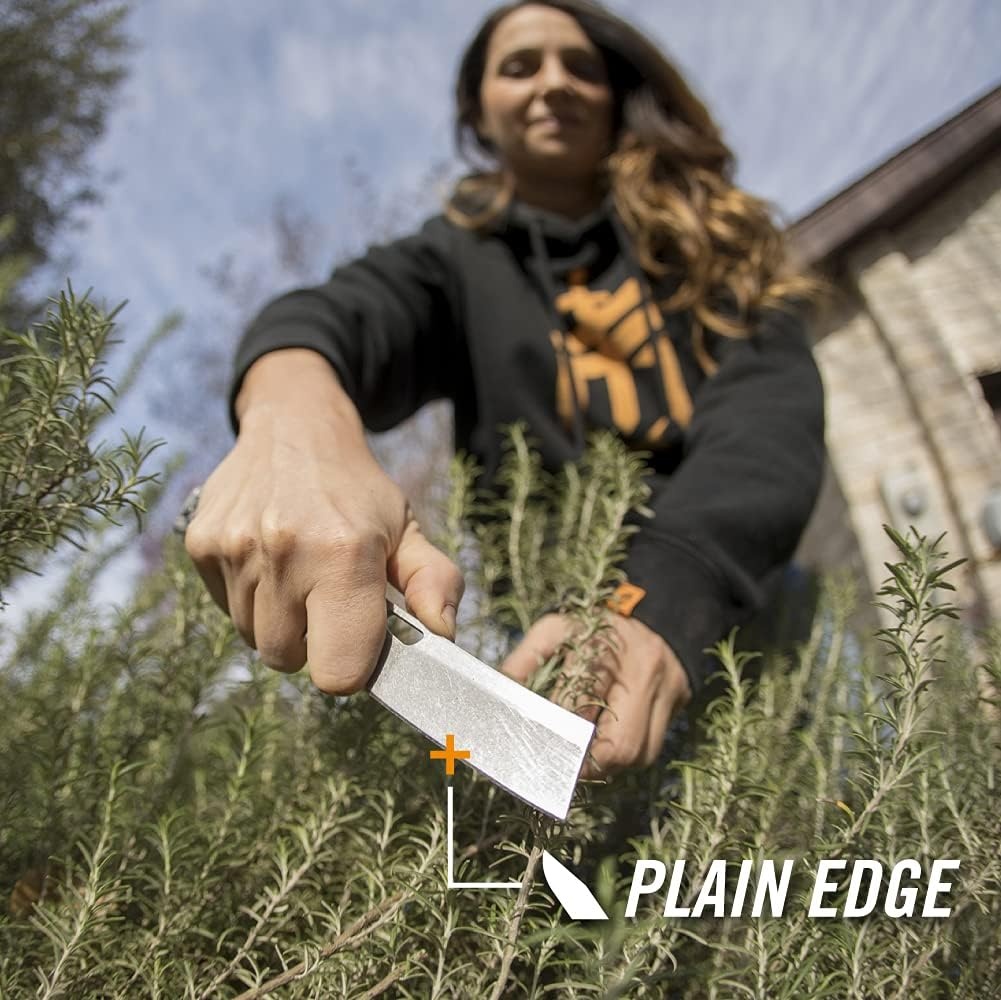 image:imageGerber Flatiron EDC Folding Pocket Knife Pocket Clip Cleaver Blade BlackDesert Tan