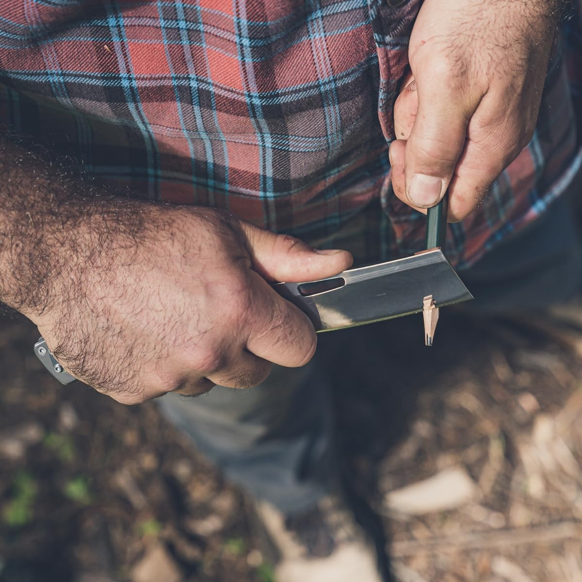 image:imageGerber Flatiron EDC Folding Pocket Knife Pocket Clip Cleaver Blade BlackGrey
