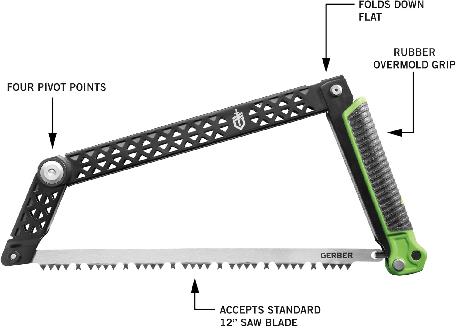 image:imageGerber Freescape Camp Saw Folding Hand Saw for Backpacking Hiking Camping Pruning and Bushcraft 12 Blade