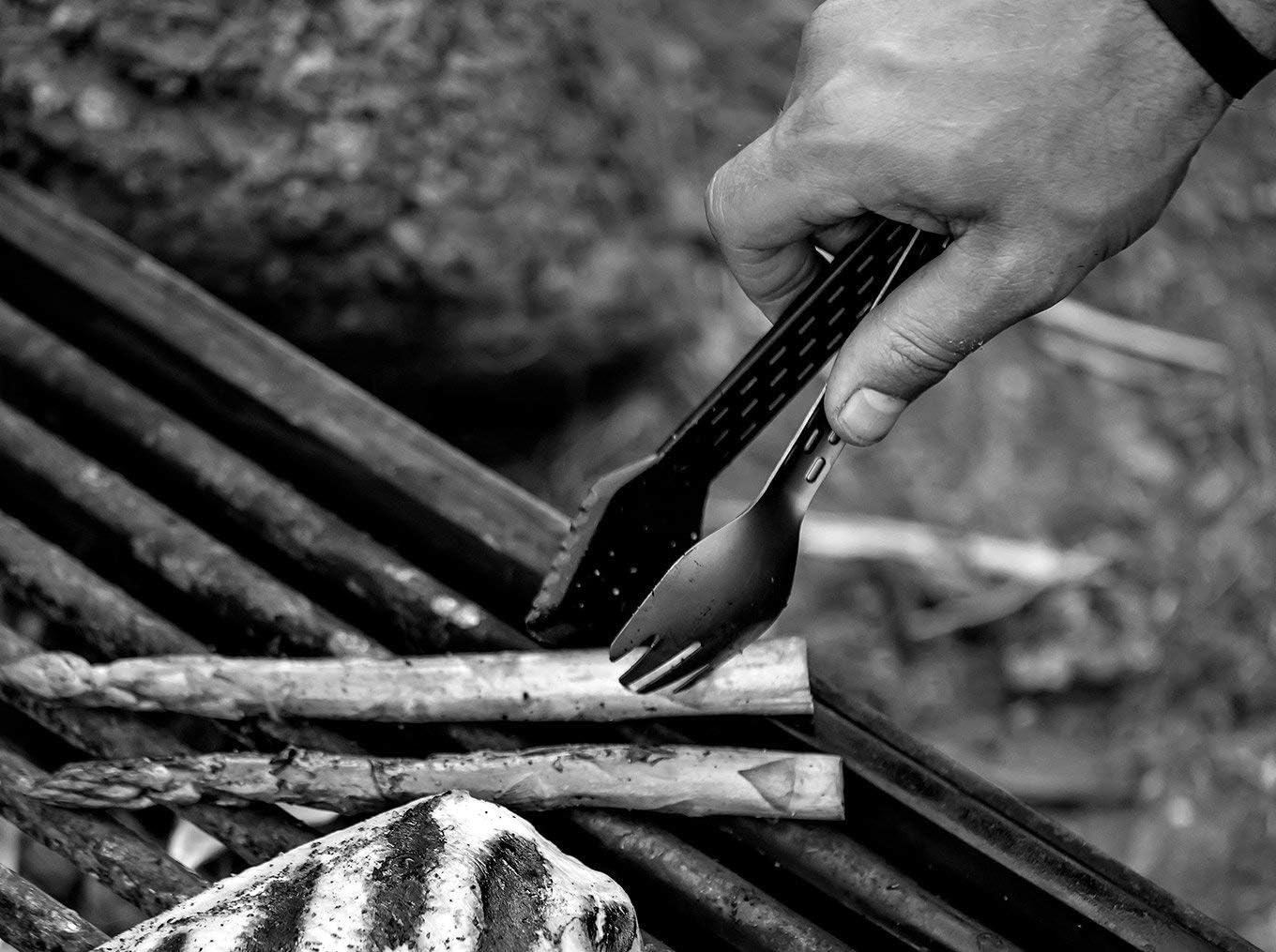 image:imageGerber Gear ComplEAT Camping Utensils Set for Outdoor Cooking Camping Cutlery with Fork Spoon Tongs Spatula and MultiFunctional Tool Onyx Black