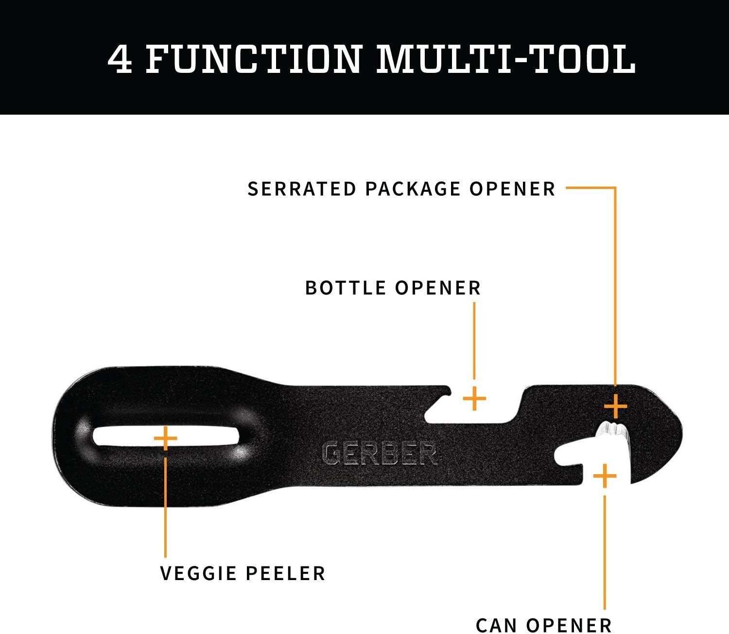 image:imageGerber Gear ComplEAT Camping Utensils Set for Outdoor Cooking Camping Cutlery with Fork Spoon Tongs Spatula and MultiFunctional Tool Onyx Black