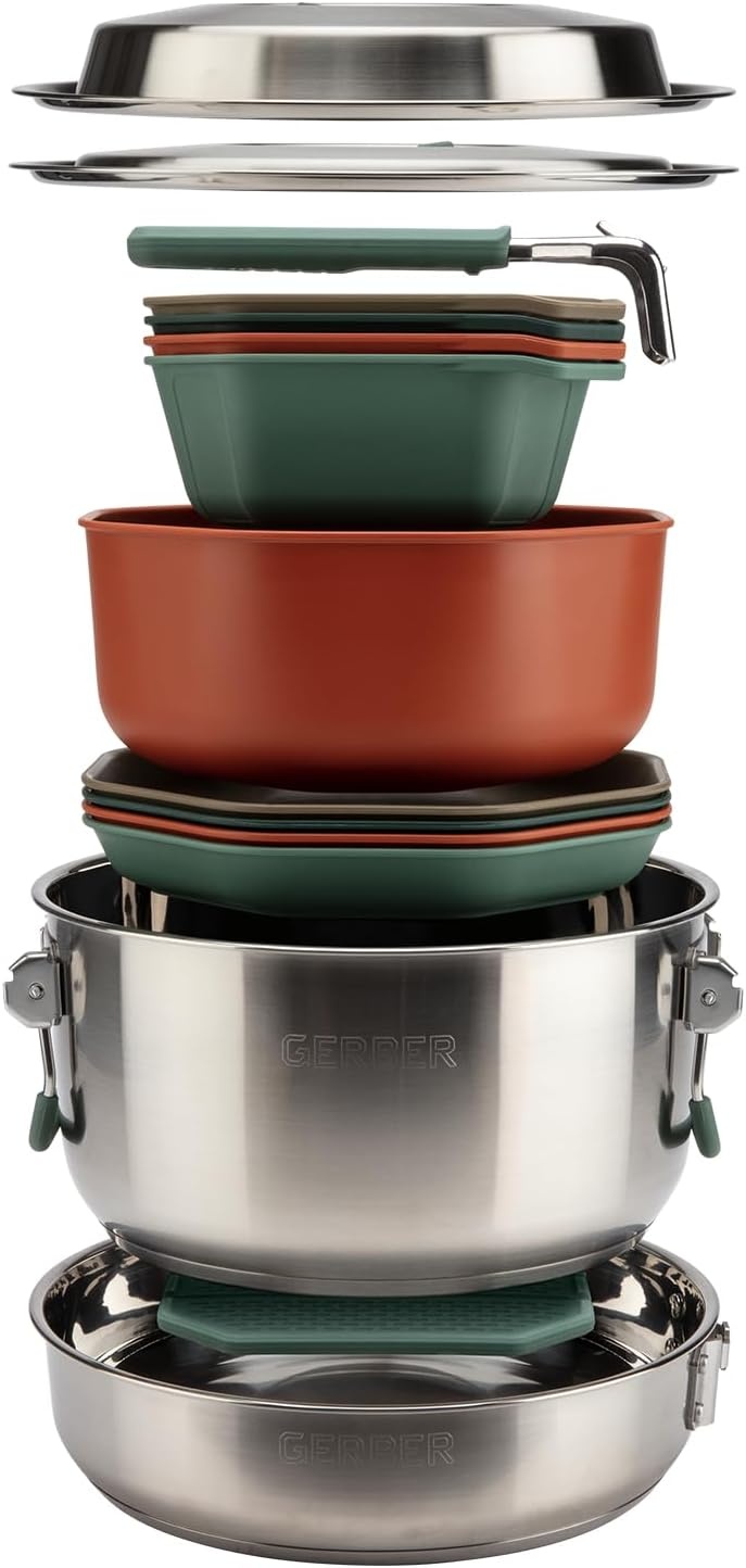 image:imageGerber Gear ComplEAT Cook Set Camp Cookware Saute Pan amp Stock PotMulti
