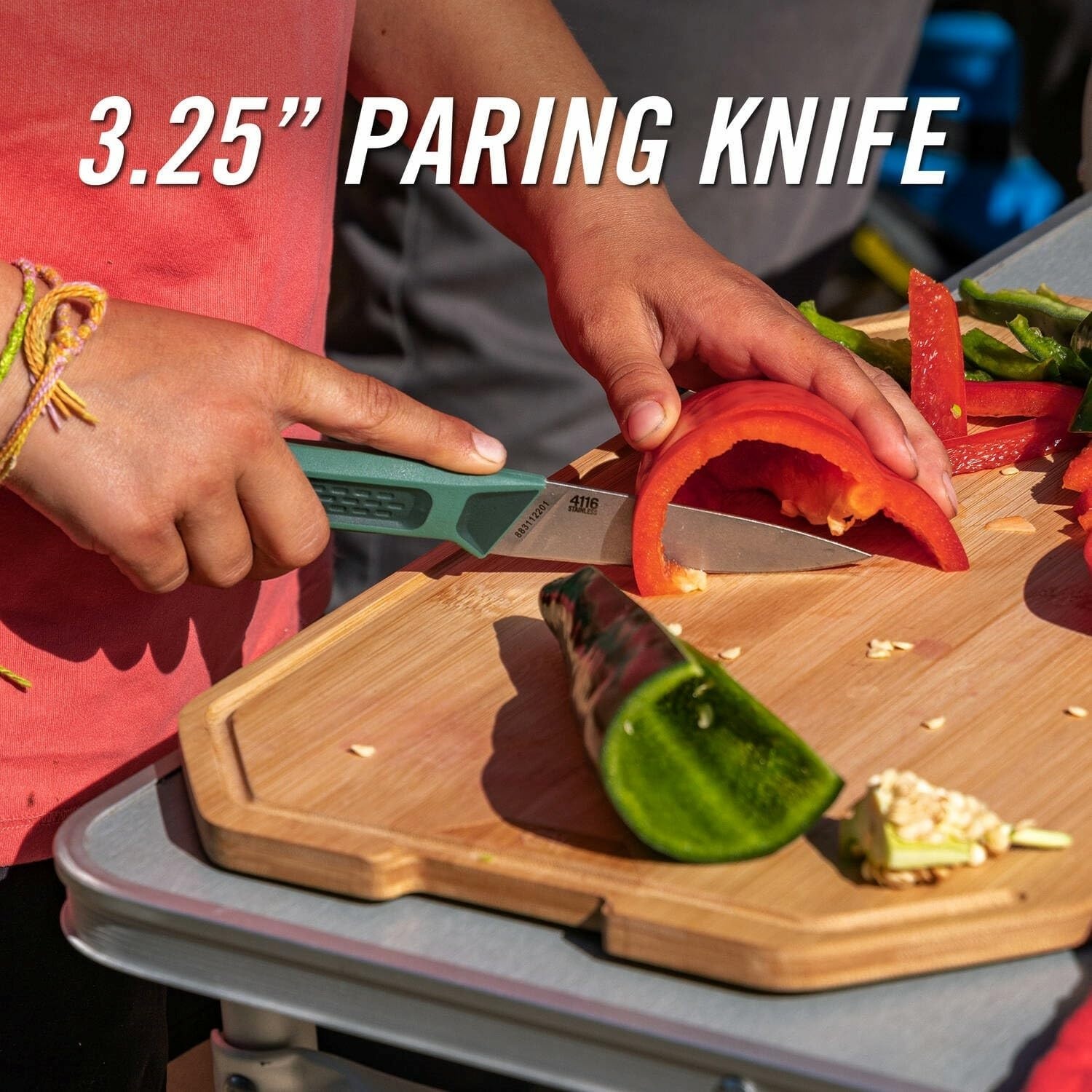 image:imageGerber Gear ComplEAT Cutting Board Set Chef amp Paring Knife BambooLarge