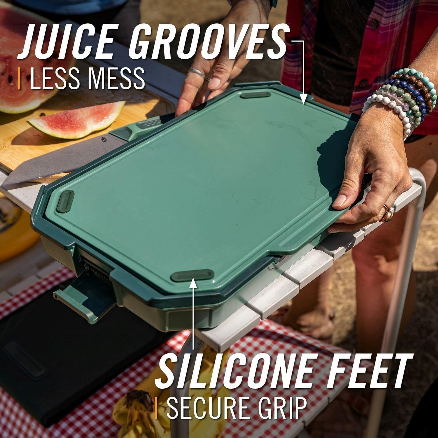 image:imageGerber Gear ComplEAT Cutting Board Set Chef amp Paring Knife BambooLarge