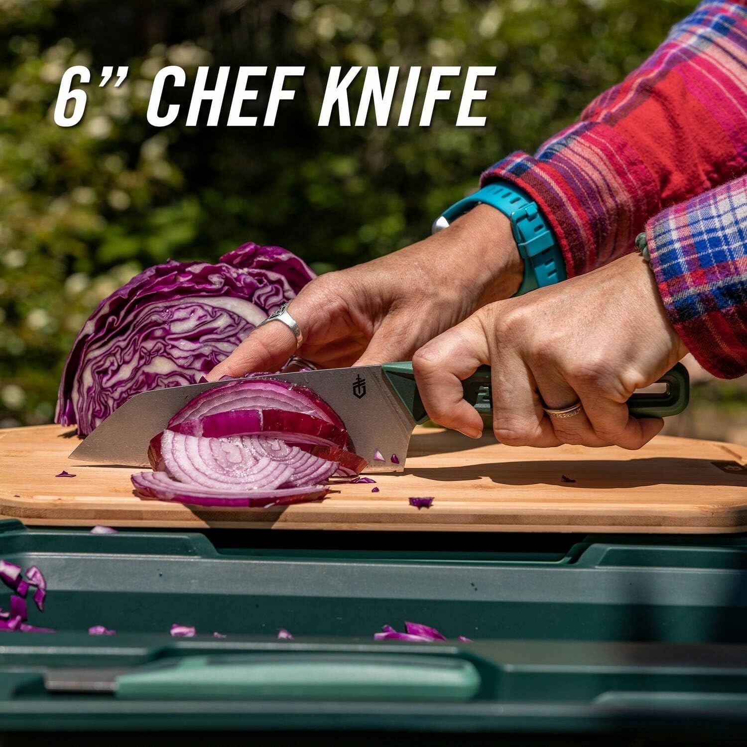image:imageGerber Gear ComplEAT Cutting Board Set Chef amp Paring Knife BambooLarge