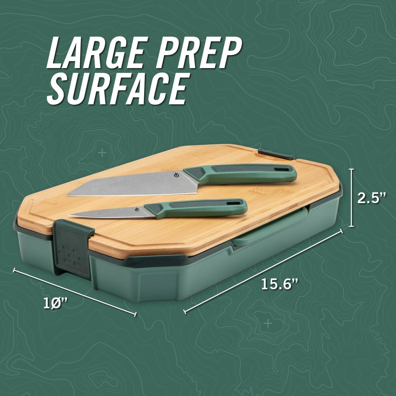 image:imageGerber Gear ComplEAT Cutting Board Set Chef amp Paring Knife BambooLarge