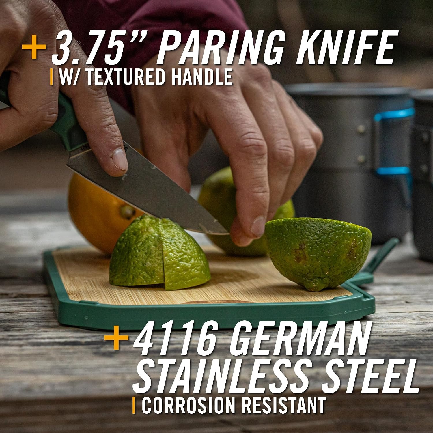 image:imageGerber Gear ComplEAT Cutting Board Set Chef amp Paring Knife BambooMini