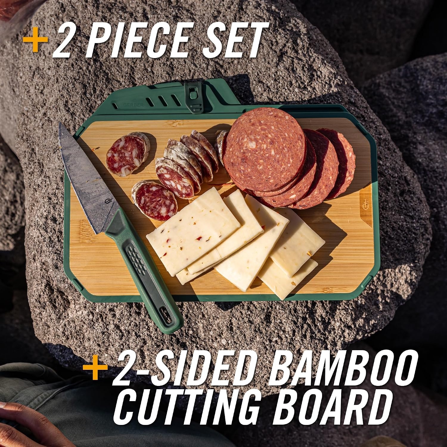 image:imageGerber Gear ComplEAT Cutting Board Set Chef amp Paring Knife BambooMini