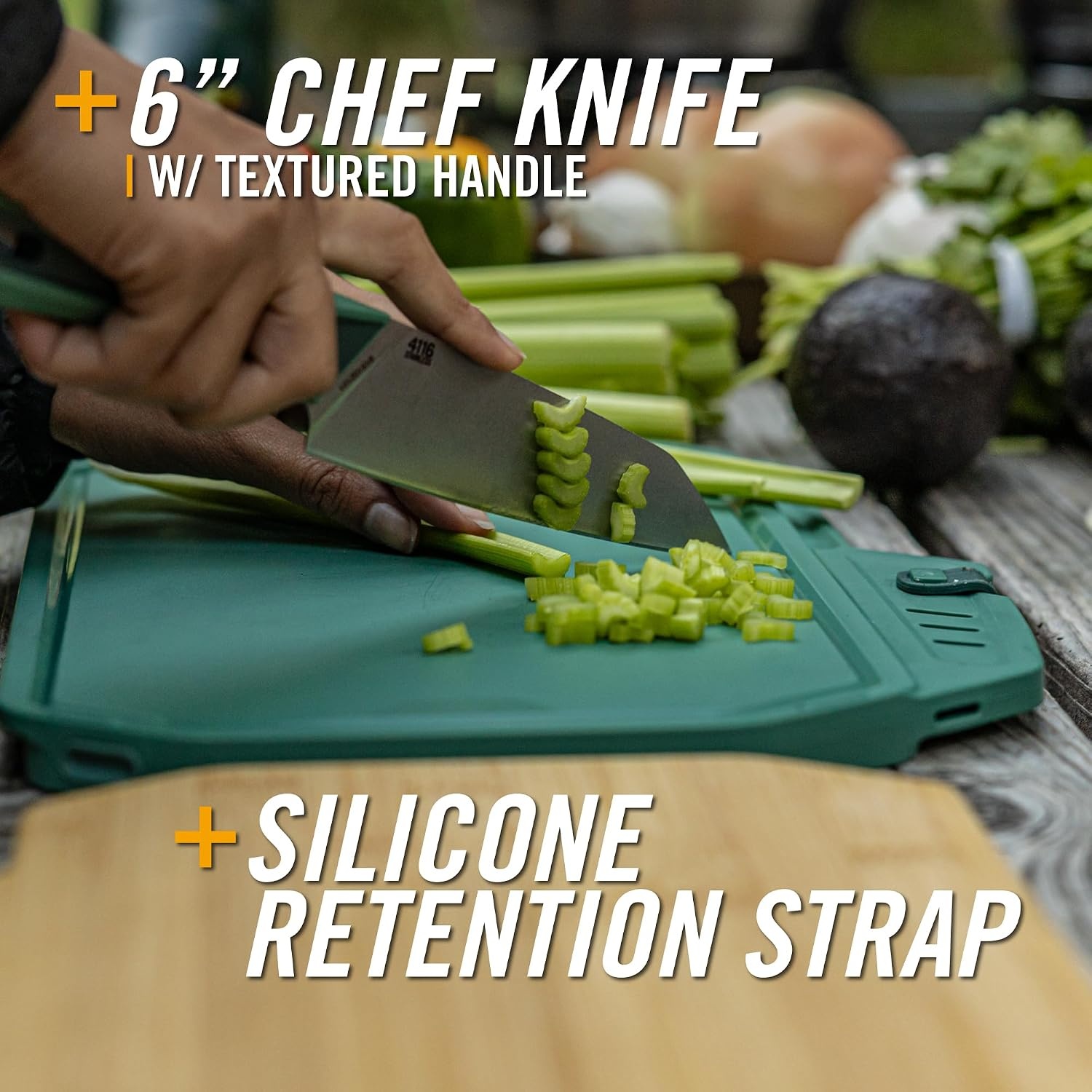 image:imageGerber Gear ComplEAT Cutting Board Set Chef amp Paring Knife BambooSlim