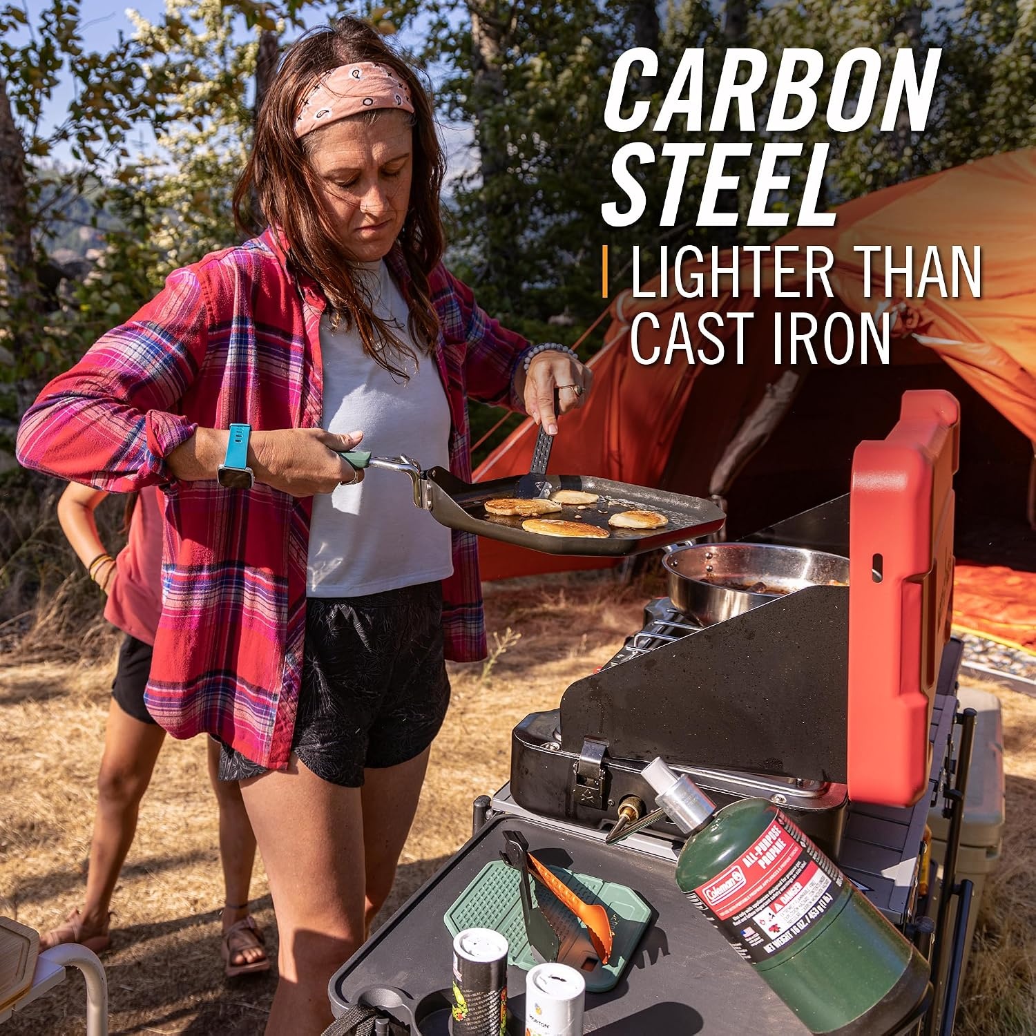 image:imageGerber Gear ComplEAT Griddle Portable Nonstick Outdoor Camping Griddle Premium Camping Cookware Features Detachable Handle