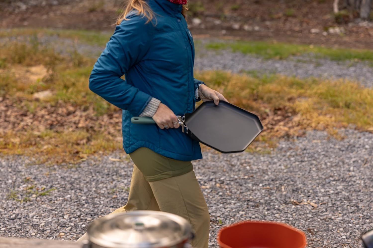 image:imageGerber Gear ComplEAT Griddle Portable Nonstick Outdoor Camping Griddle Premium Camping Cookware Features Detachable Handle
