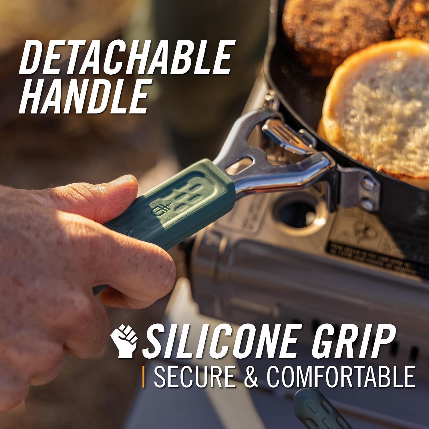 image:imageGerber Gear ComplEAT Griddle Portable Nonstick Outdoor Camping Griddle Premium Camping Cookware Features Detachable Handle