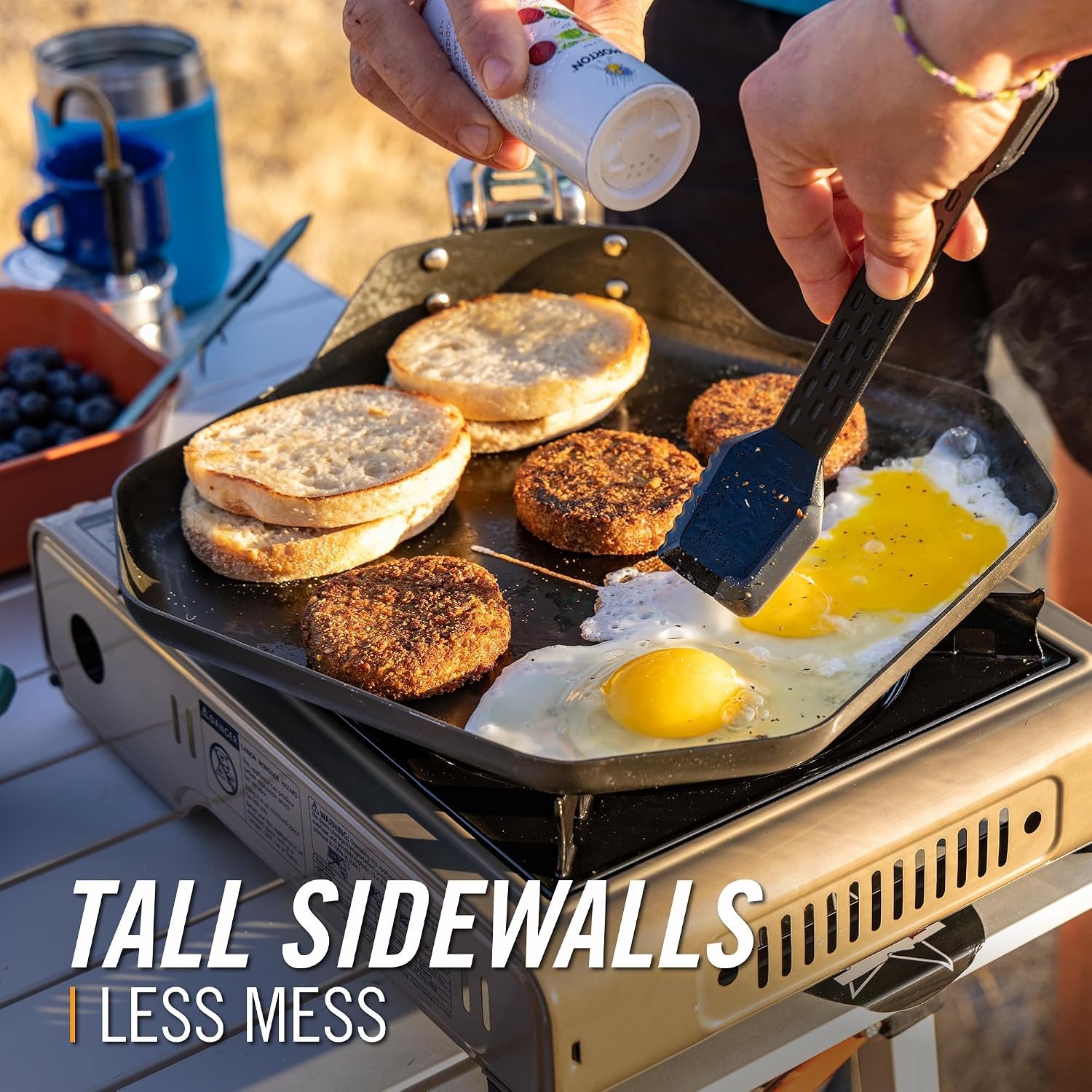 image:imageGerber Gear ComplEAT Griddle Portable Nonstick Outdoor Camping Griddle Premium Camping Cookware Features Detachable Handle