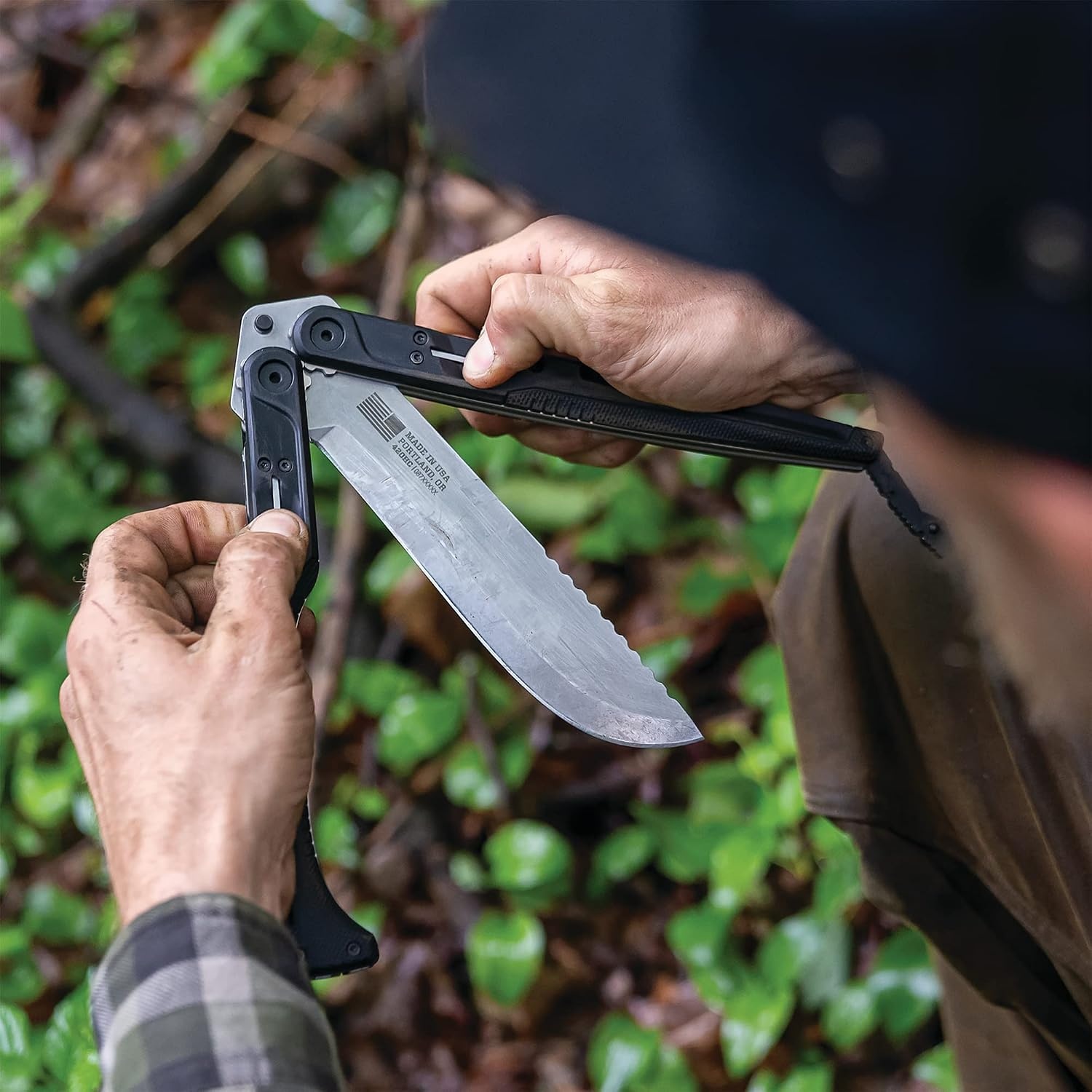image:imageGerber Gear DoubleDown Folding Machete Brush Clearing GreenStoneBlack