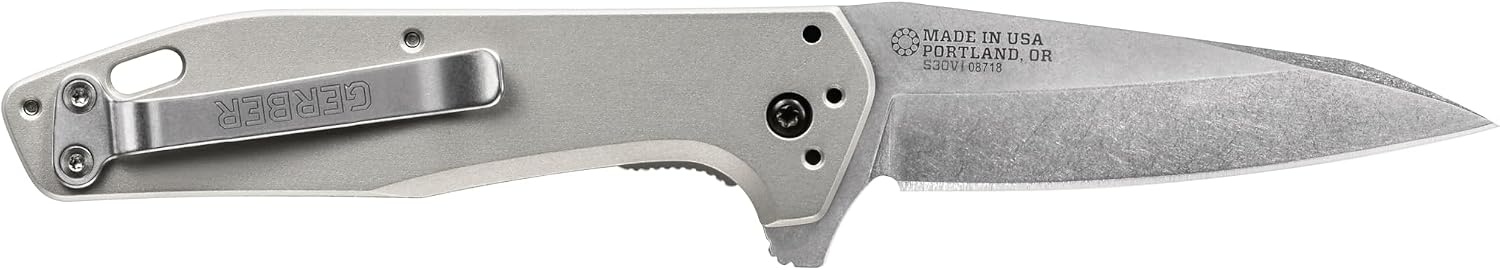 image:imageGerber Gear Fastball Wharncliffe EDC Folding Pocket Knife BlackGrey