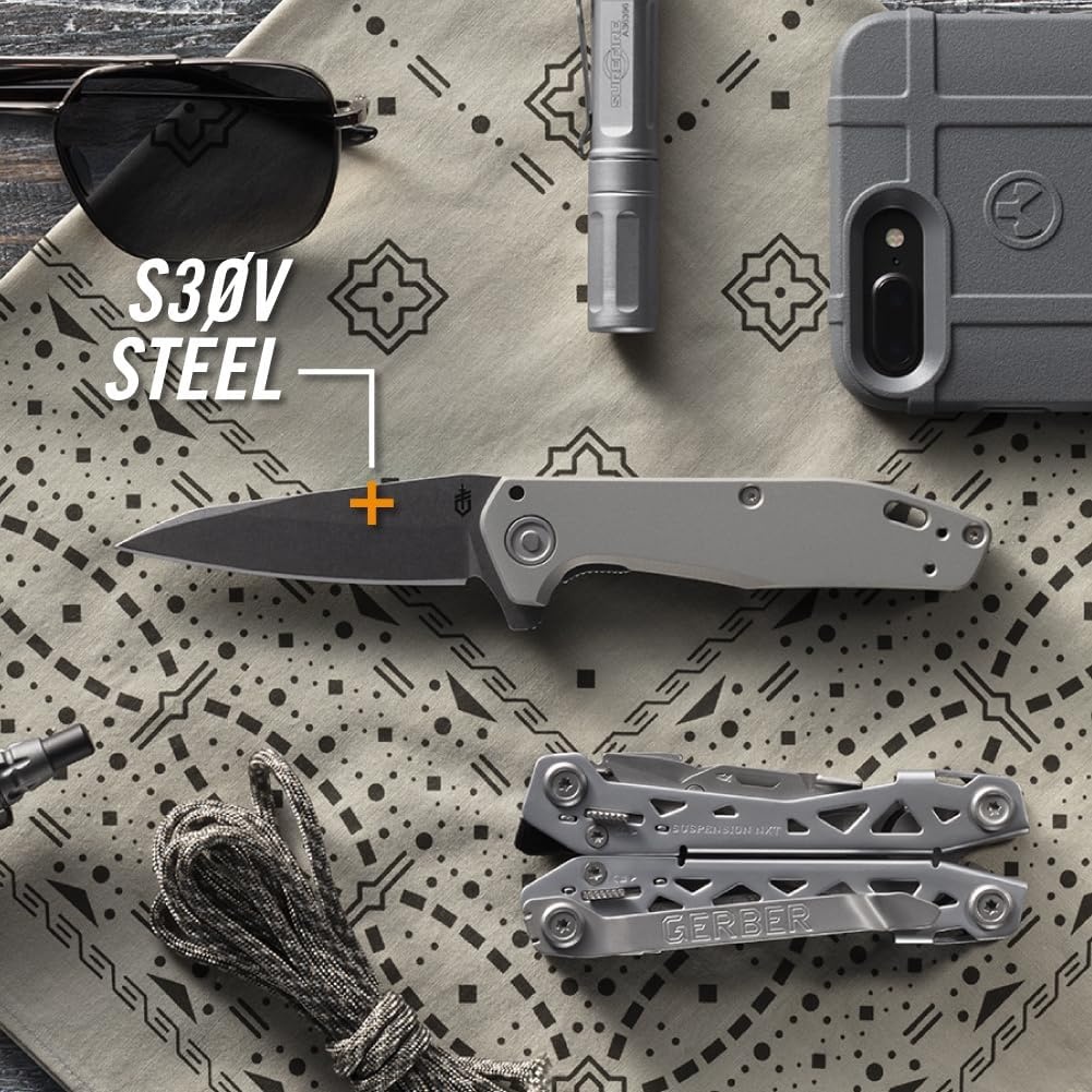 image:imageGerber Gear Fastball Wharncliffe EDC Folding Pocket Knife BlackGrey