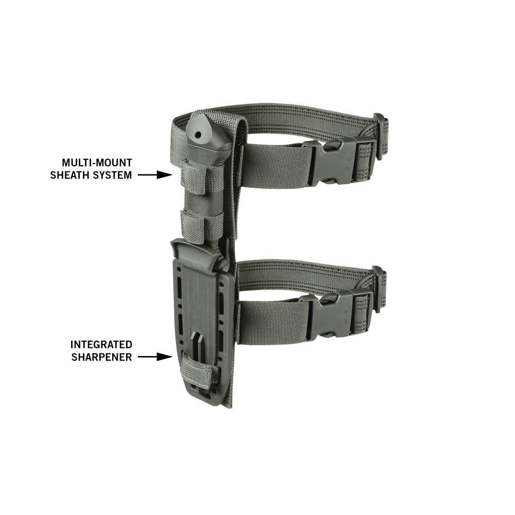 image:imageGerber Gear LMF II Infantry Survival Knife Made in USA Military Grade Tactical Fixed Blade with Serrated Edge Shock Absorbing Handle Molle Sheath and Sharpener BlackGreen
