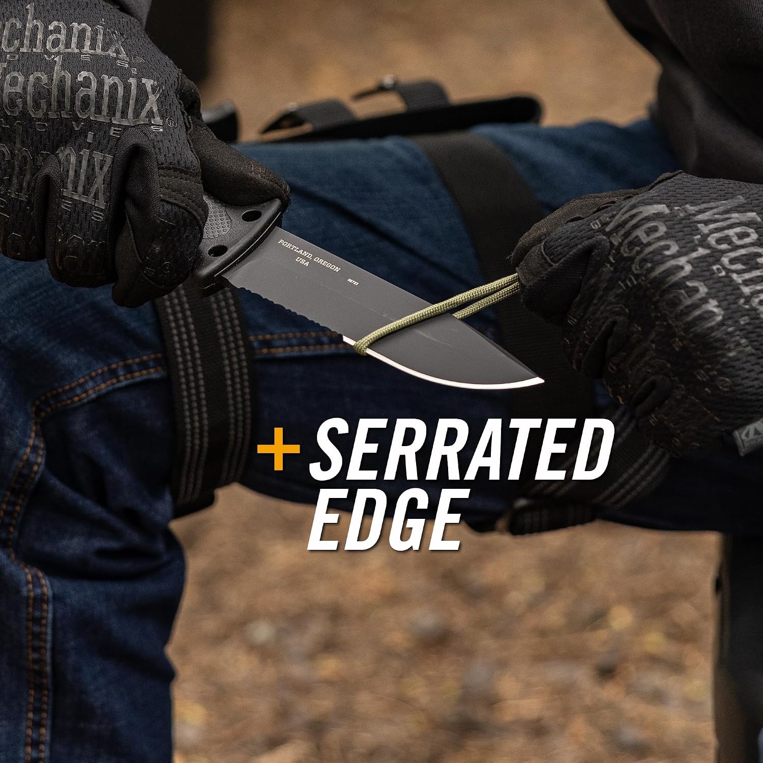 image:imageGerber Gear LMF II Infantry Survival Knife Made in USA Military Grade Tactical Fixed Blade with Serrated Edge Shock Absorbing Handle Molle Sheath and Sharpener BlackBlack