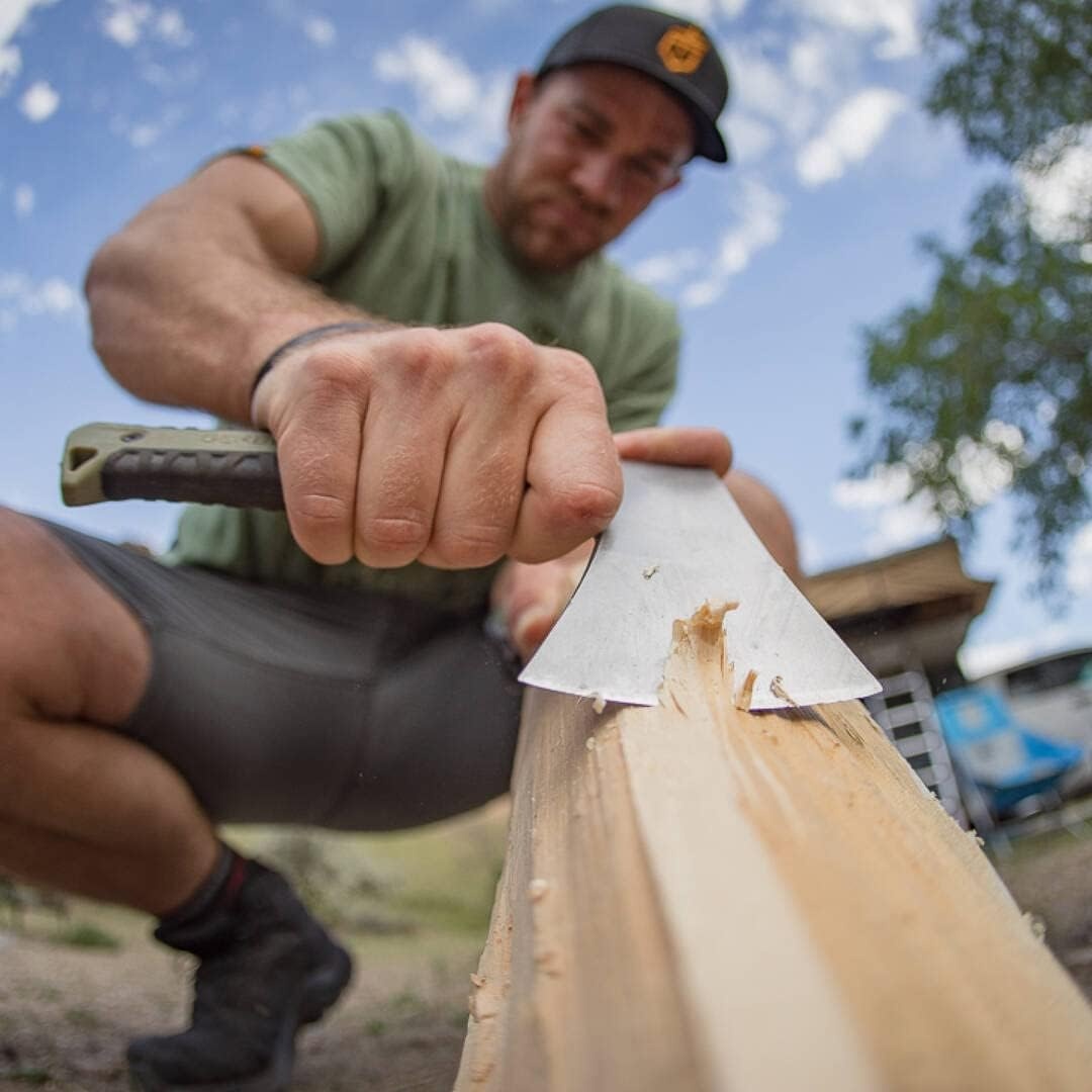 image:imageGerber Gear Pack Hatchet 35 Steel Blade Axe with Full Tang Survival Bushcraft and Camping Gear with Mountable Nylon Sheath Sage GreenSage Green
