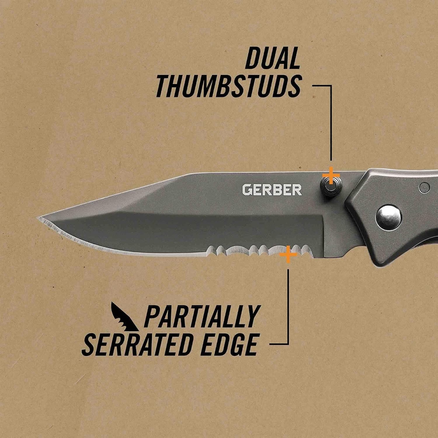 image:imageGerber Gear Paraframe II EDC Folding Pocket Knife 35 Tanto Point Serrated Edge with Safety Frame Lock Black05