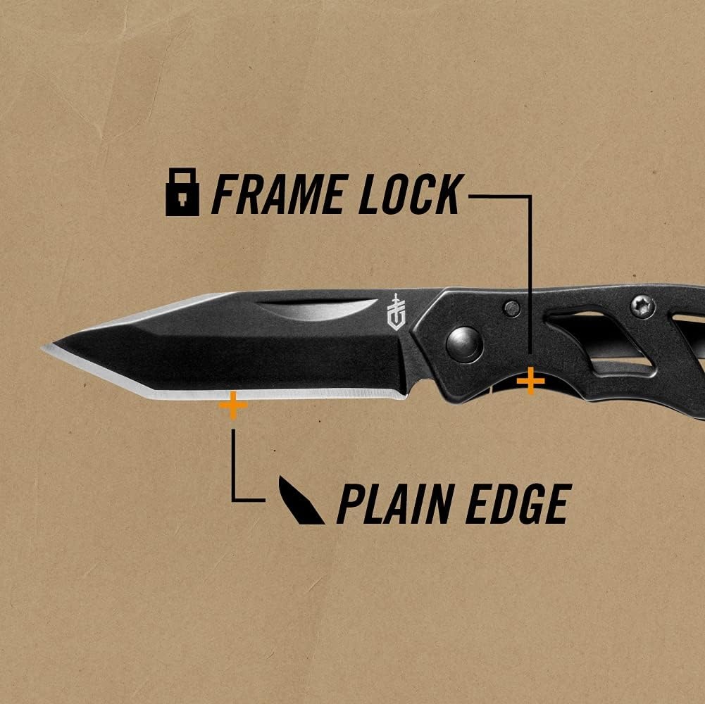 image:imageGerber Gear Paraframe II EDC Folding Pocket Knife 35 Tanto Point Serrated Edge with Safety Frame Lock Black21 Pack of 12