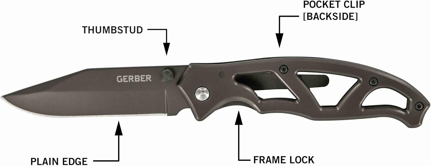 image:imageGerber Gear Paraframe II EDC Folding Pocket Knife 35 Tanto Point Serrated Edge with Safety Frame Lock Black3