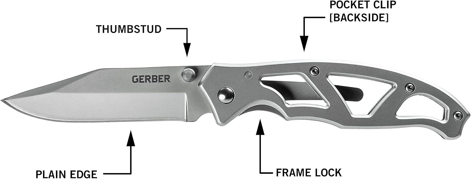 image:imageGerber Gear Paraframe II EDC Folding Pocket Knife 35 Tanto Point Serrated Edge with Safety Frame Lock Black3