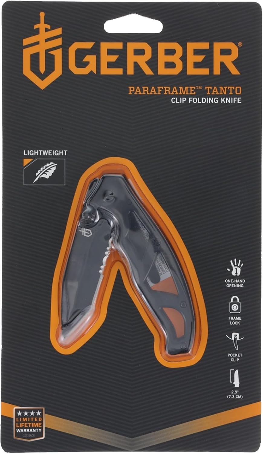 image:imageGerber Gear Paraframe II EDC Folding Pocket Knife 35 Tanto Point Serrated Edge with Safety Frame Lock Black3