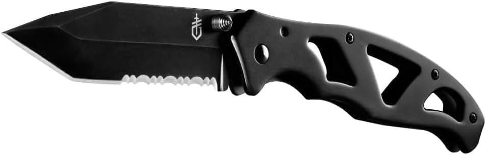 image:imageGerber Gear Paraframe II EDC Folding Pocket Knife 35 Tanto Point Serrated Edge with Safety Frame Lock Black35