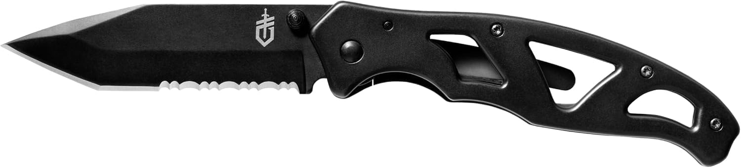 image:imageGerber Gear Paraframe II EDC Folding Pocket Knife 35 Tanto Point Serrated Edge with Safety Frame Lock Black35