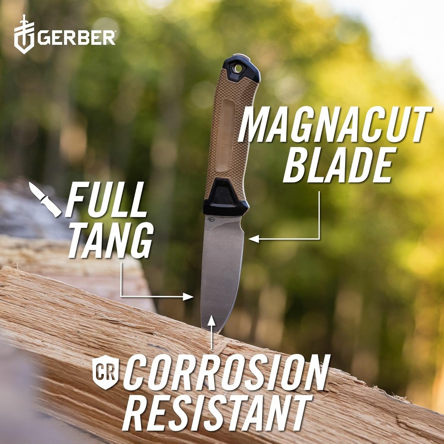 image:imageGerber Gear Strongarm Fixed Blade Tactical Knife for Survival Gear Coyote Brown Plain EdgeCoyote Brown