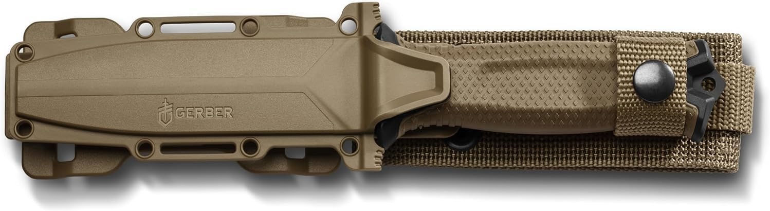 image:imageGerber Gear Strongarm Fixed Blade Tactical Knife for Survival Gear Coyote Brown Plain EdgePlain Edge Brown