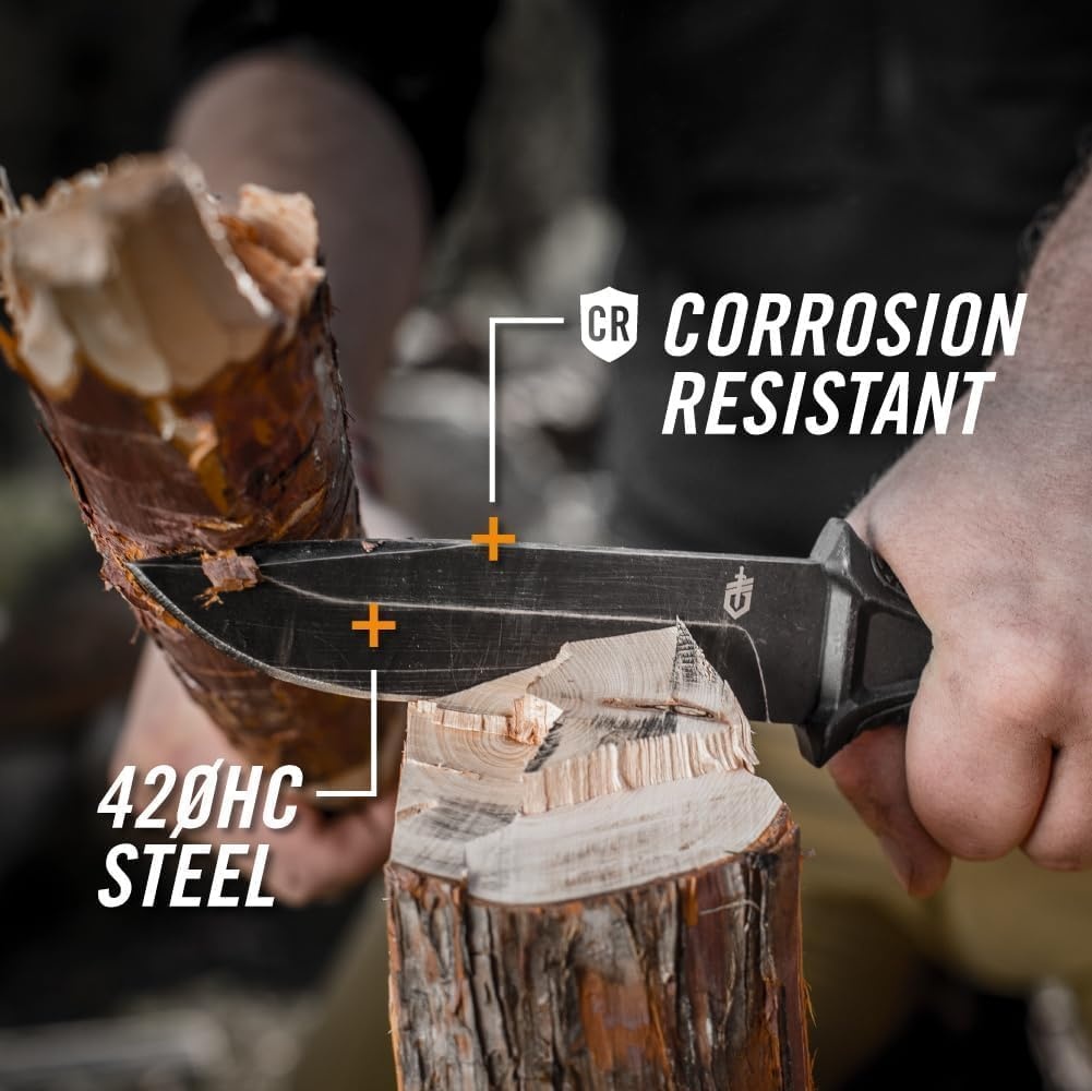 image:imageGerber Gear Strongarm Fixed Blade Tactical Knife for Survival Gear Coyote Brown Plain EdgePlain Edge Brown