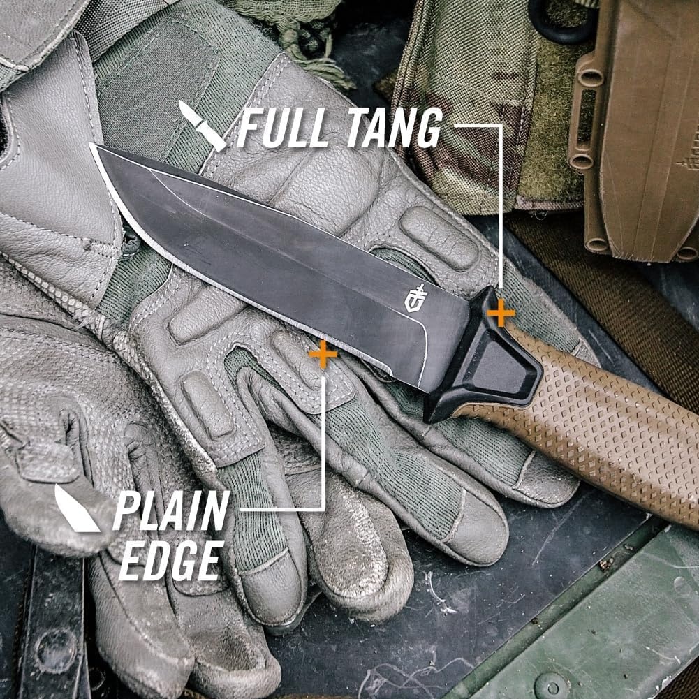 image:imageGerber Gear Strongarm Fixed Blade Tactical Knife for Survival Gear Coyote Brown Plain EdgePlain Edge Brown