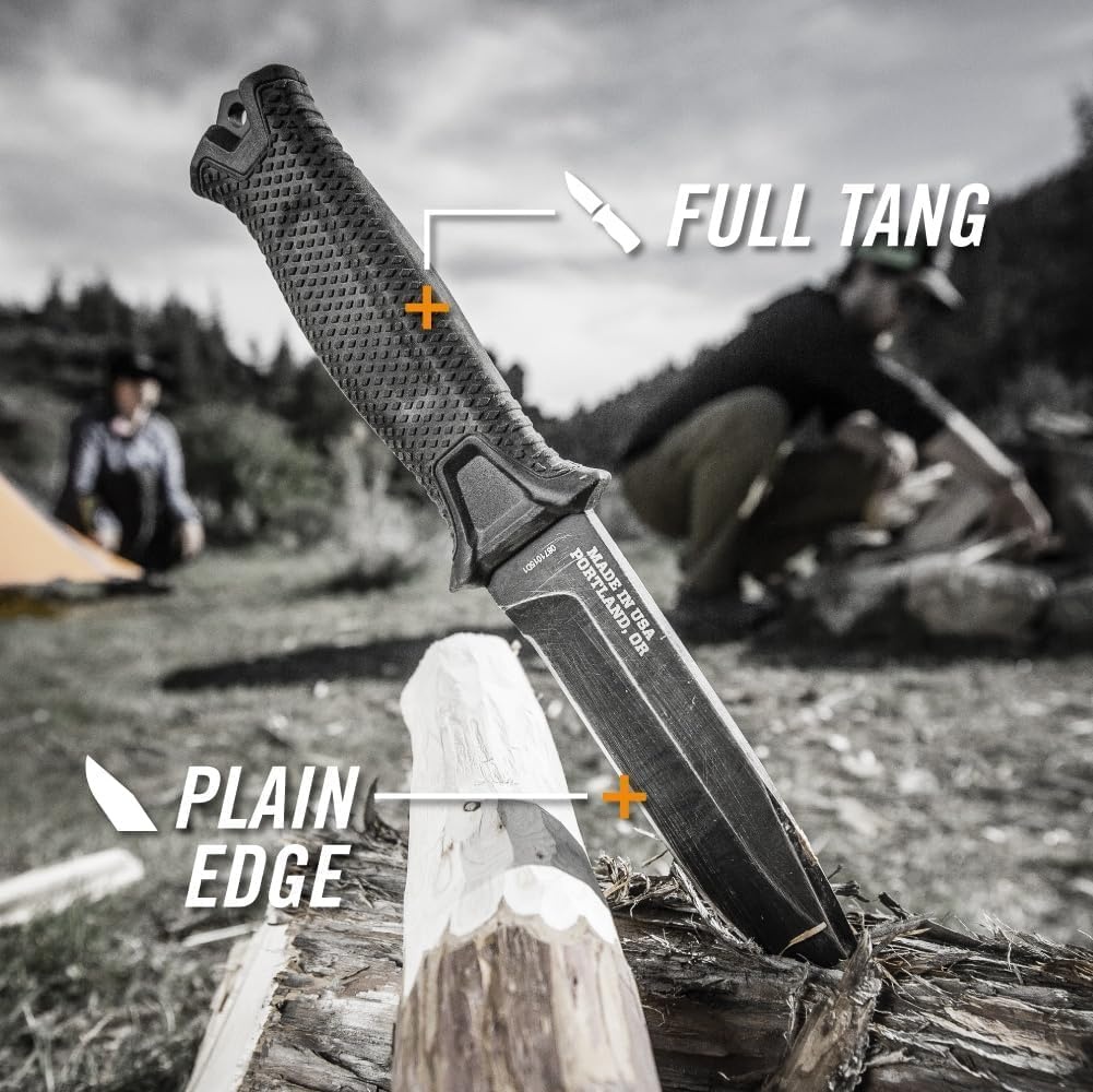 image:imageGerber Gear Strongarm Fixed Blade Tactical Knife for Survival Gear Coyote Brown Plain EdgePlain edge Black
