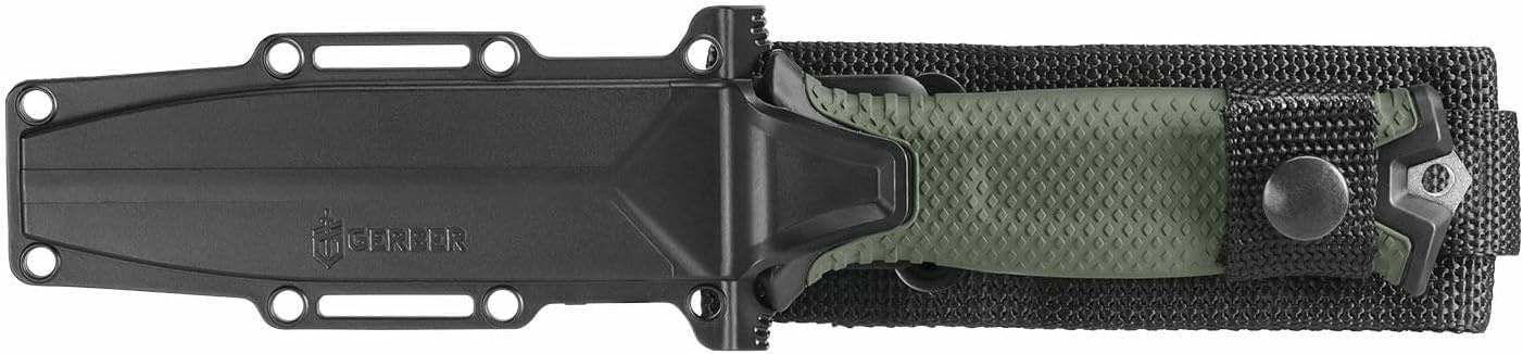image:imageGerber Gear Strongarm Fixed Blade Tactical Knife for Survival Gear Coyote Brown Plain EdgeSage Green