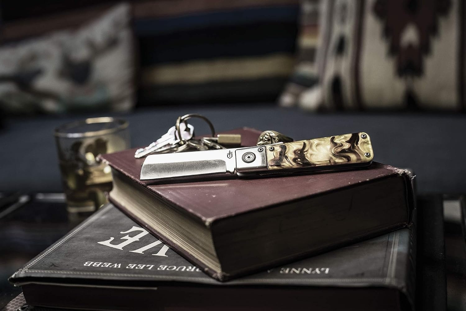 image:imageGerber Jukebox EDC Folding Pocket Knife Flipper Blade Tortoise Shell