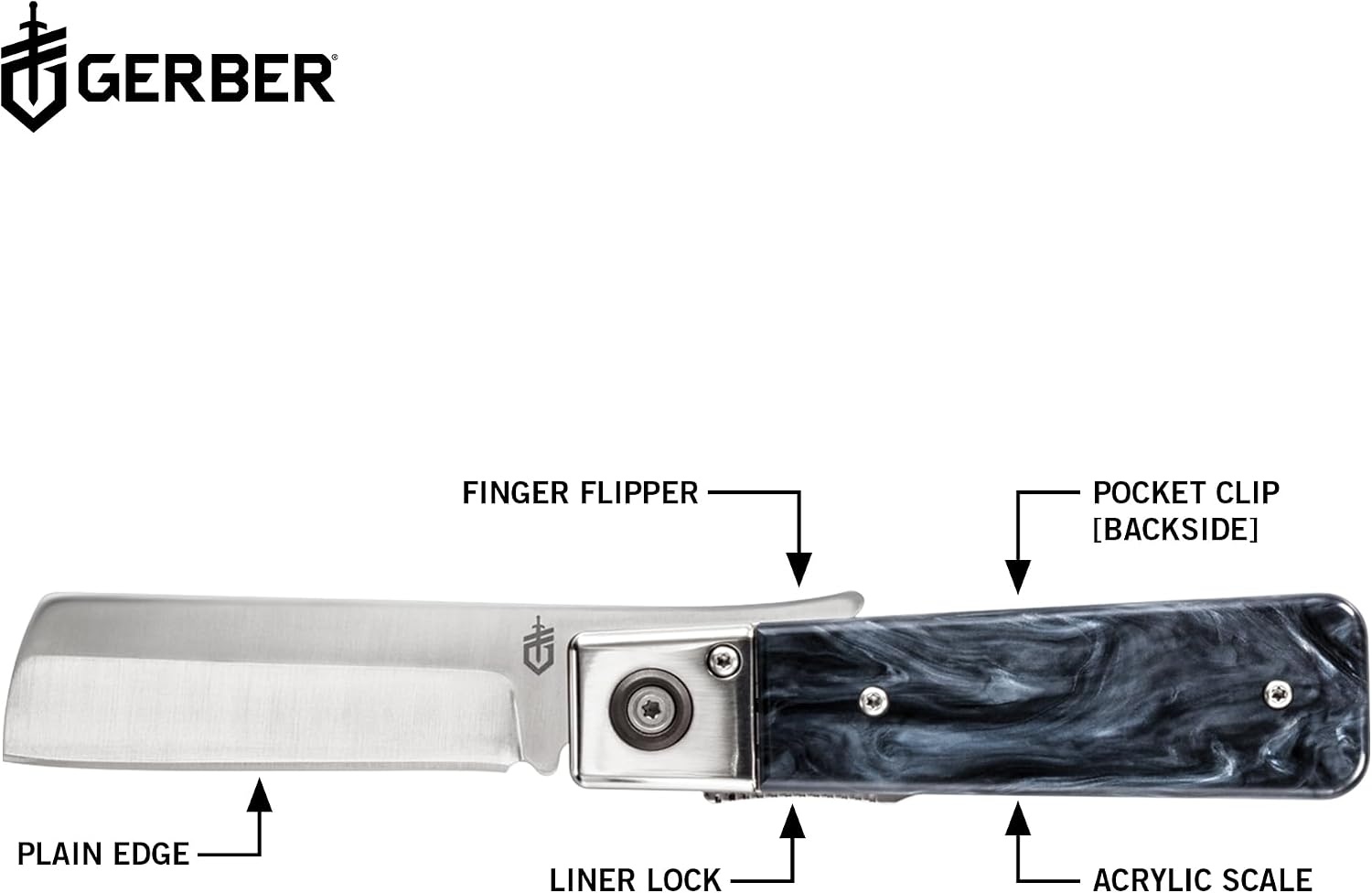 image:imageGerber Jukebox EDC Folding Pocket Knife Flipper Blade Tortoise Shell