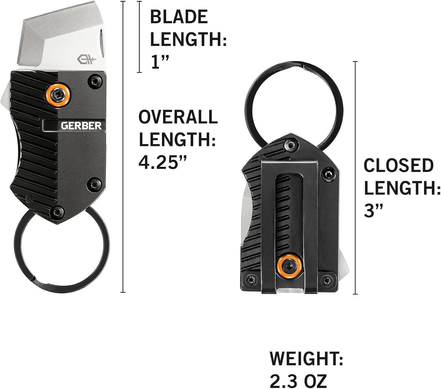 image:imageGerber Key Note EDC Keychain Mini Pocket Knife 1 Plain Edge Blade BlackBlack Pack of 12