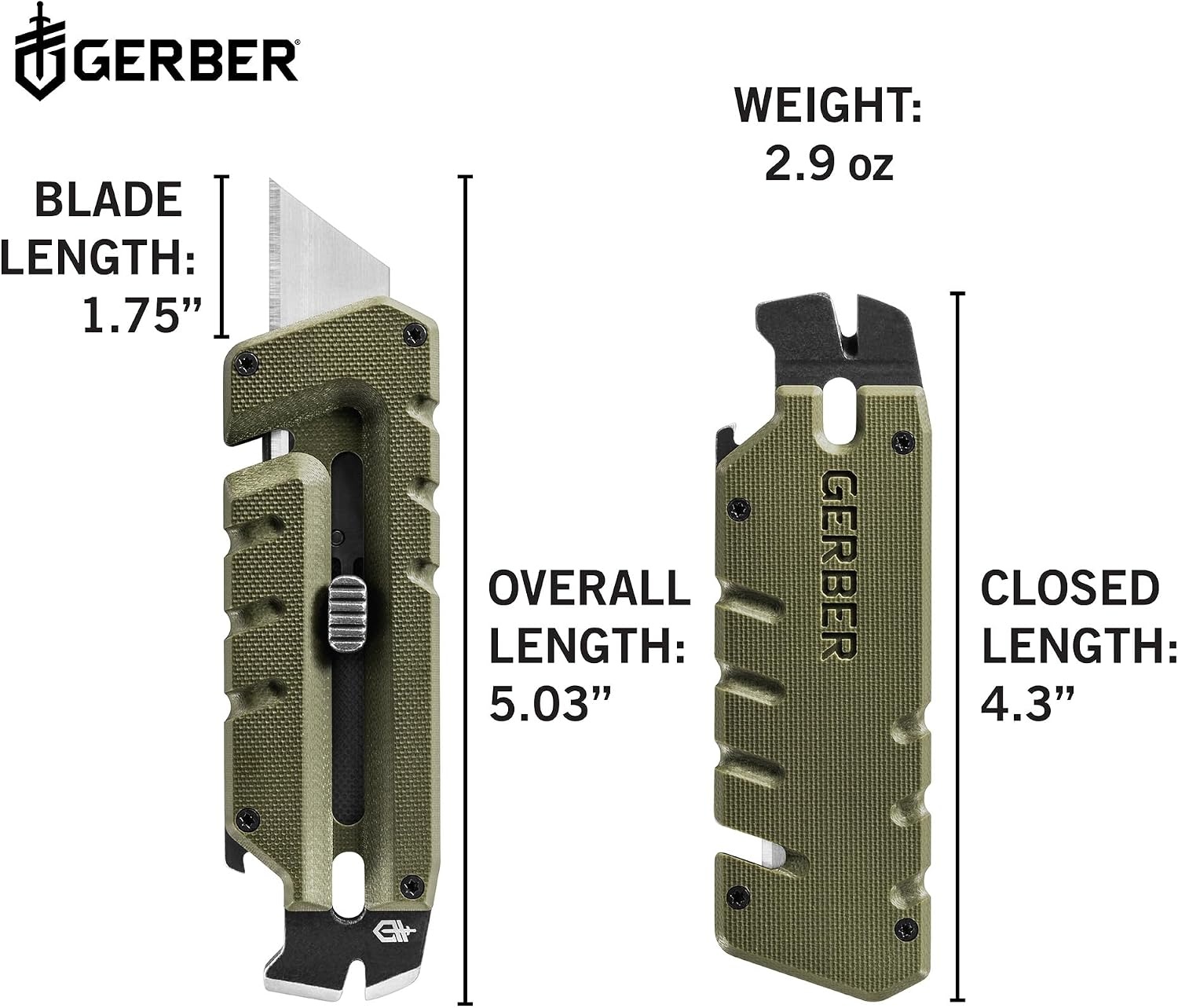 image:imageGerber Prybrid X EDC Pocket Knife Multitool with Bottle Opener GreenGreen G10 no Clip