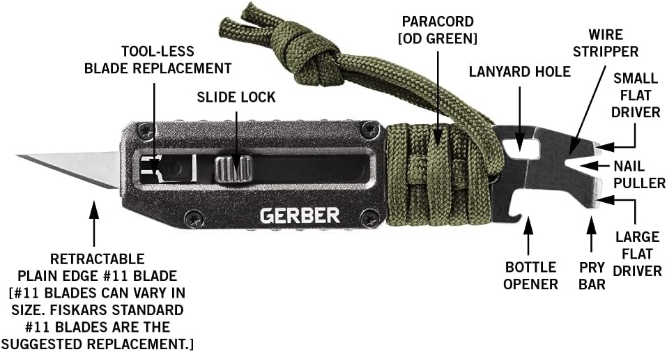 image:imageGerber Prybrid X EDC Pocket Knife Multitool with Bottle Opener GreenMultiTool ParacordGreen