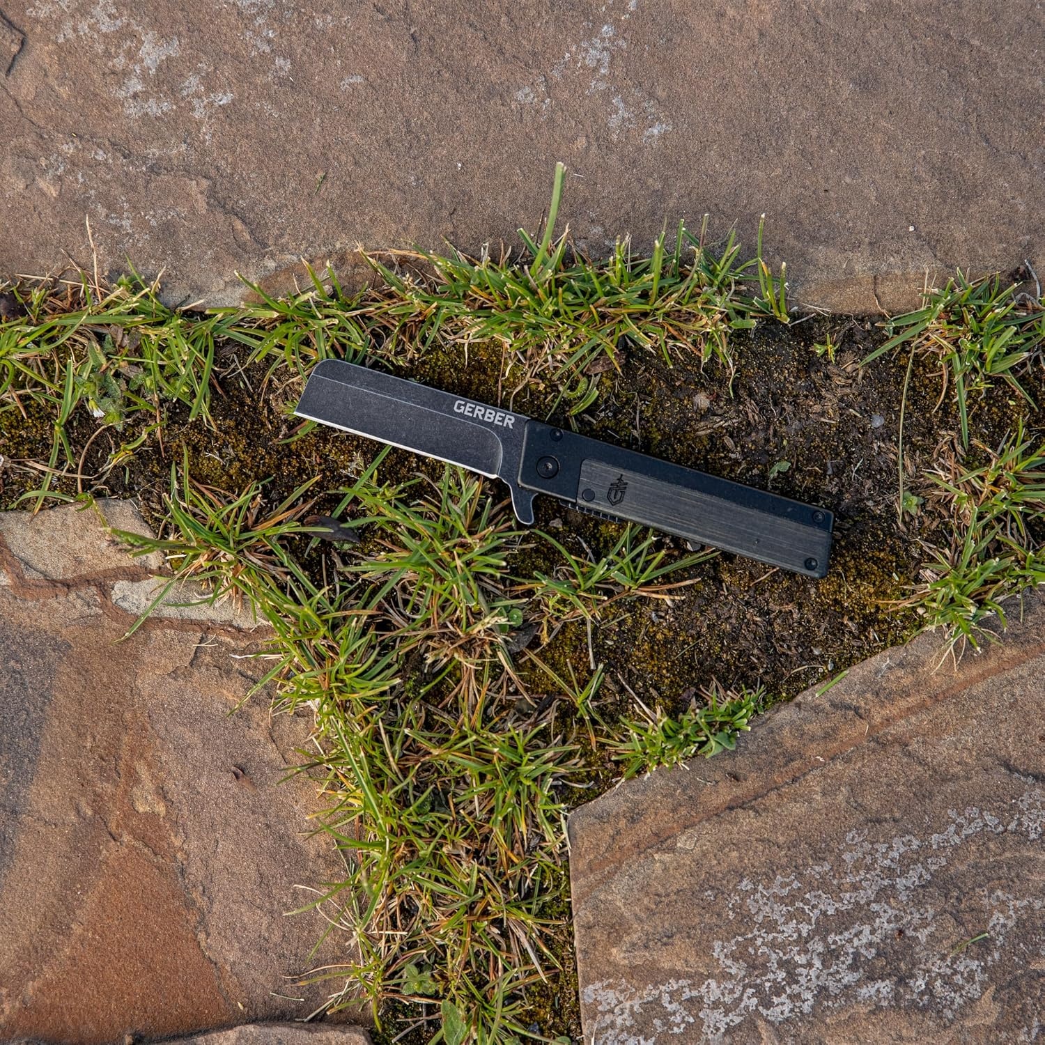 image:imageGerber Quadrant EDC Folding Pocket Knife wClip Plain Edge Blade BambooBlack Bamboo